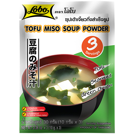 LOBO Instant TOFU MISO SOUP 0.36 OZ. x 3 (10gx3) - LOBO 豆腐大酱汤调料