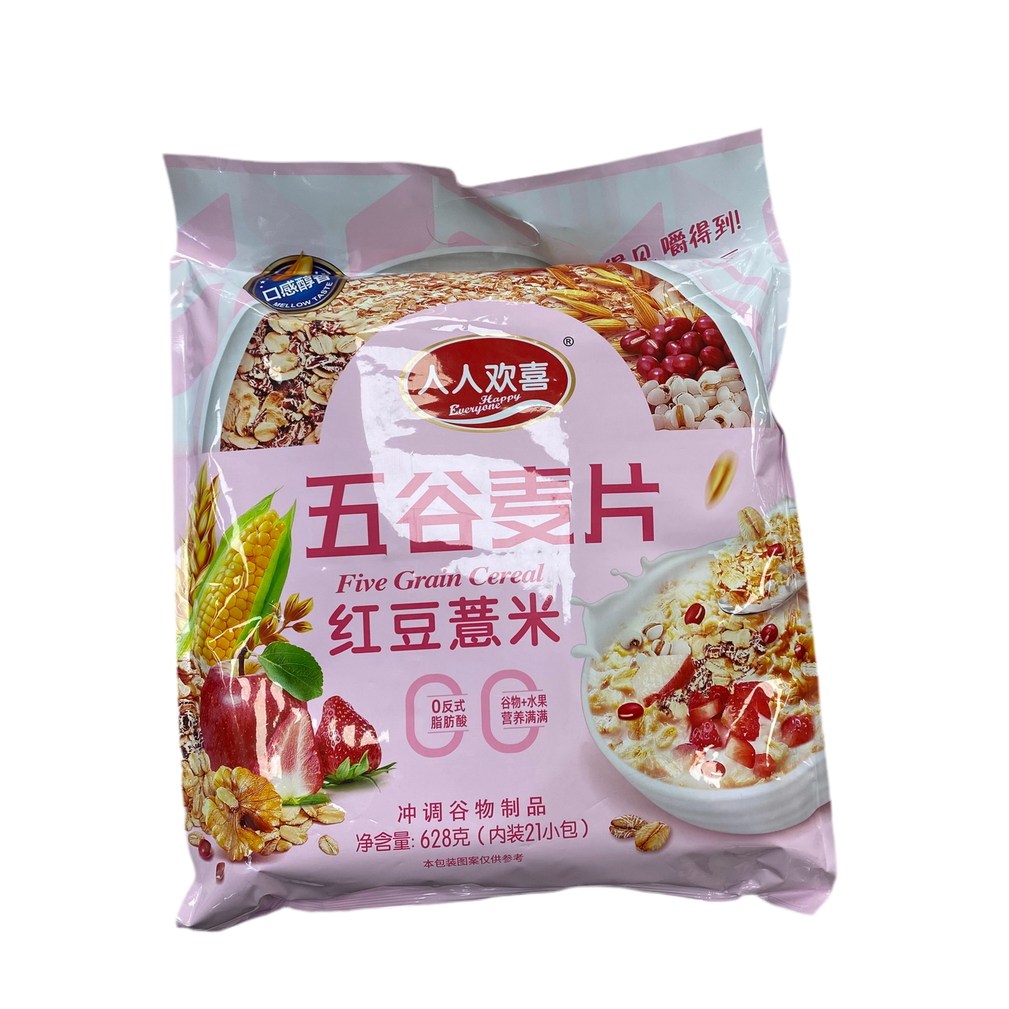 Five Cereals Oatmeal(Red Bean Coix Seed) - 人人欢喜 红豆薏米五谷麦片 22.15 Oz (628g)