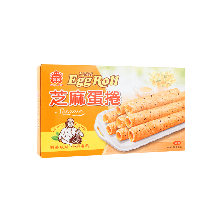 台湾IMEI义美 芝麻蛋卷 4支入 60g-Egg Roll Sesame Flavor 60g