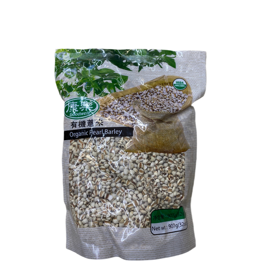 GOODWELL ORGANIC PEARL BARLEY 32OZ - 康乐有机薏米 907G