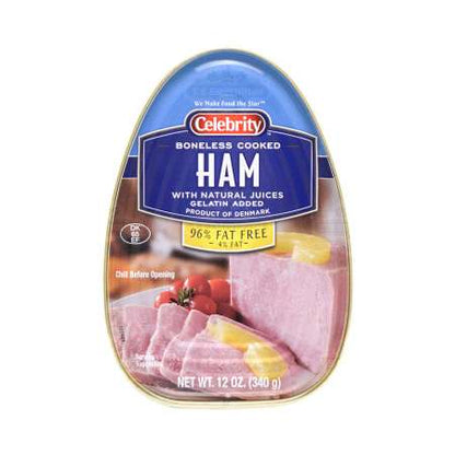 CELEBRITY Boneless Cooked Ham with Natural Juices - 丹麦CELEBRITY 火腿罐头 340g