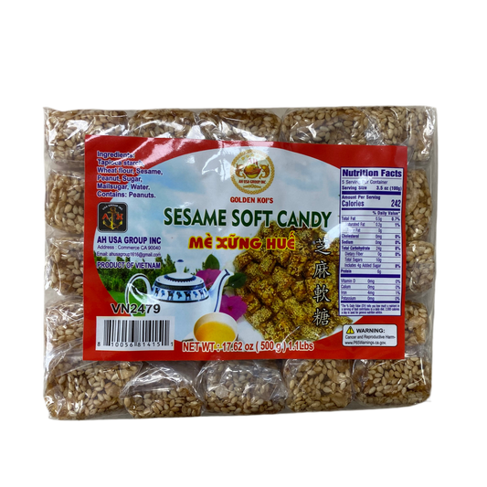 Golden Koi's Sesame Soft Candy Me Xung Hue Net Wt. 17.62 oz (500g) - 芝麻软糖