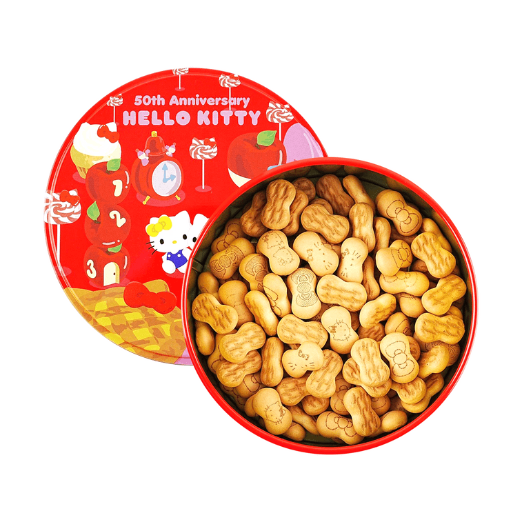 Hello Kitty 50th Biscuit Tin ,2.11 oz - 凯蒂猫50周年饼干盒