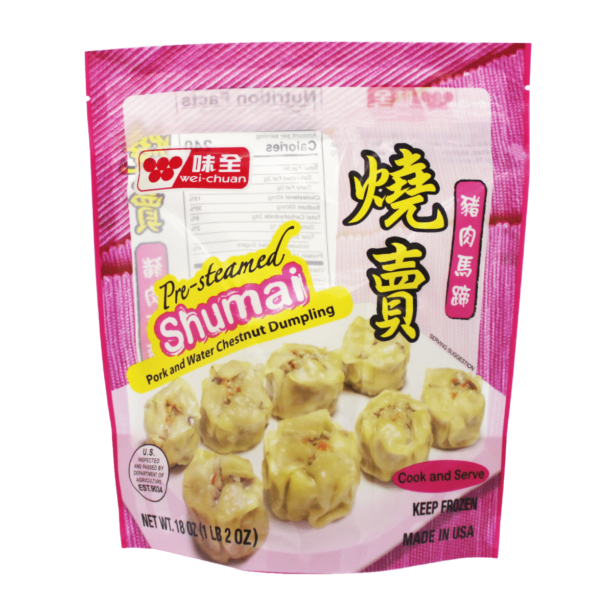 WEI/C PORK AND CHESTNUT SHUMAI - 口味全豬肉馬蹄燒賣18oz