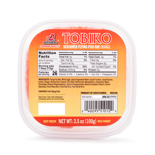 Oceankist Seasoned Orange Tobiko, Frozen 100 g - Oceankist 飞鱼橙色鱼籽 冷冻 100 克