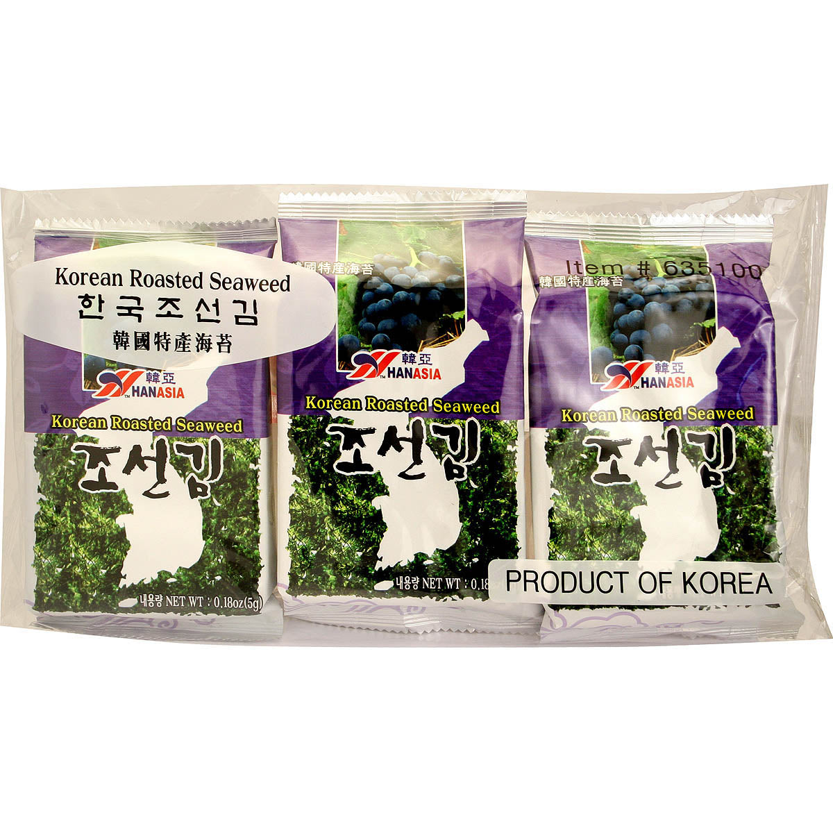 韓亞海苔 - 韩亚海苔 - HANASIA SEASONED SEAWEED 3PK