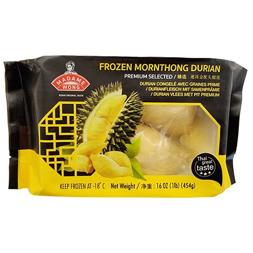 精選速凍金色枕頭榴槤454g - FROZEN DURIANS FLESH MORNTHONG WITH SEED MADAME WONG