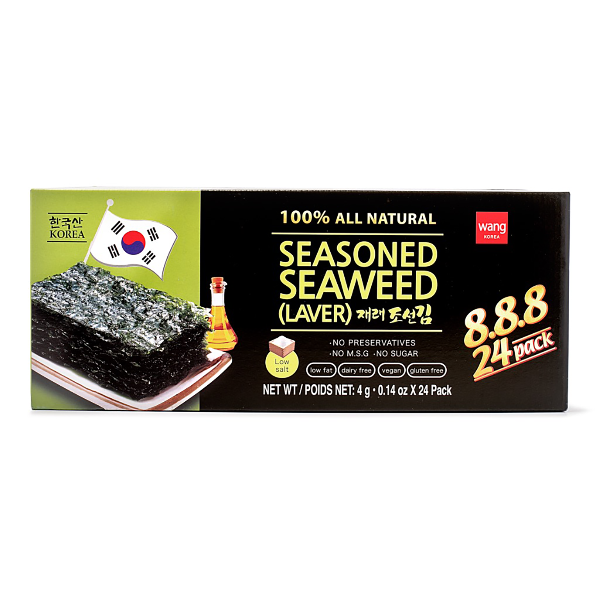 Wang Korea Traditional Seasoned Seaweed 24pk 1 each - 韓國Wang传统风味海苔  24包 1 份