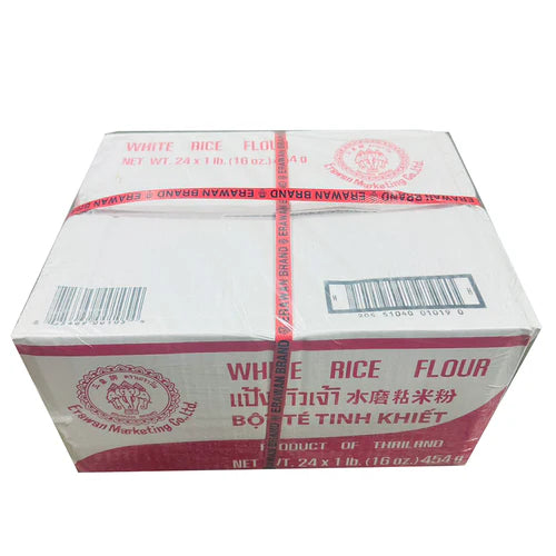 ERAWAN RICE FLOUR RED 24*16 OZ - 三象牌水磨白粘米粉 1 箱