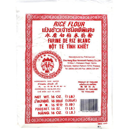 ERAWAN RICE FLOUR RED 24*16 OZ - 三象牌水磨白粘米粉 1 箱