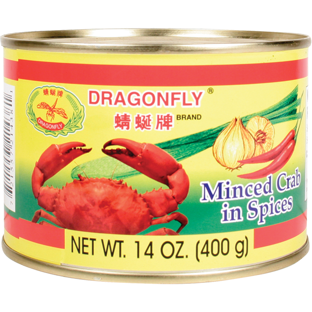 DragonFly MINCED CRAB IN SPICES 14 Oz - 蜻蜓牌 辣碎蟹