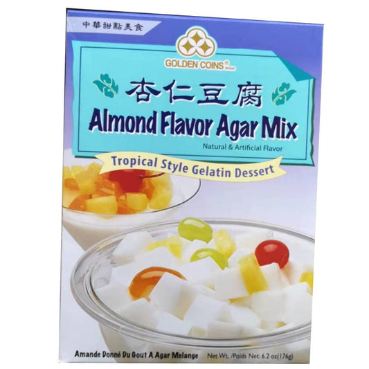 Golden Coins Almond Flavor Agar Mix - Golden Coins凉粉系列 - 杏仁豆腐（热带风情布丁） 6.2 OZ