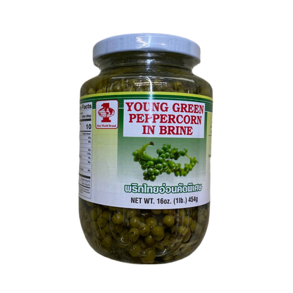 FIRST WORLD Young Green Pepper Corn in Brine - 第一世界 卤水藤椒 16oz/454g