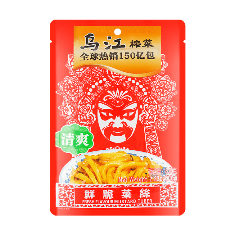 Mustard fresh crispy shredded cabbage 80g - 乌江涪陵榨菜 清爽鲜脆菜丝