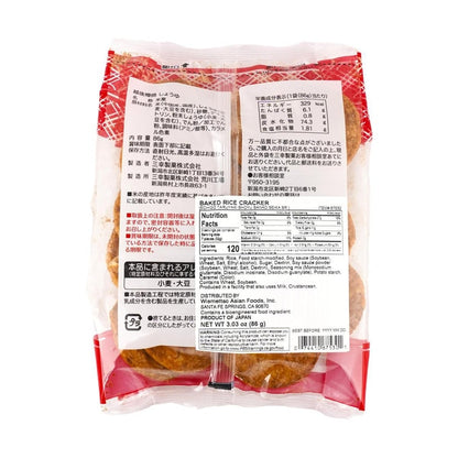 SANKO SEIKA Rice Cracker Taruyaki Shoyu/Soy Sauce,3.03 oz - 日本SANKO三幸製果越後樽燒米果薄脆米餅醬油味86g