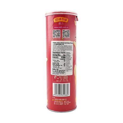 OISHI Potato Chips, Sweet and Spicy Flavor, Canned 3.0 oz - 上好佳 薯片 甜辣味 罐装 85g