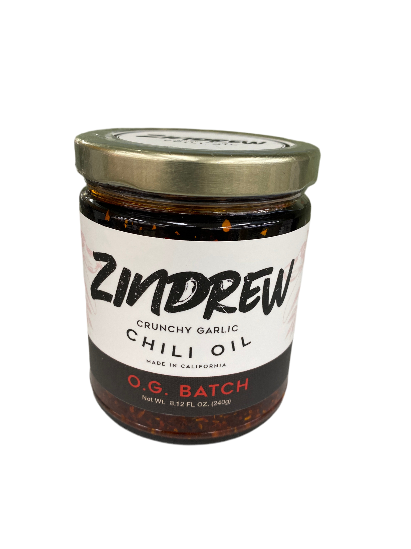 ZINDREW CHILI Crunchy Garlic Chili Oil OG BATCH. (OG BATCH- very mild heat and X BATCH- very spicy) 8.12oz