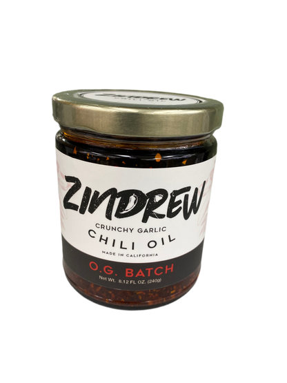 ZINDREW CHILI Crunchy Garlic Chili Oil OG BATCH. (OG BATCH- very mild heat and X BATCH- very spicy) 8.12oz