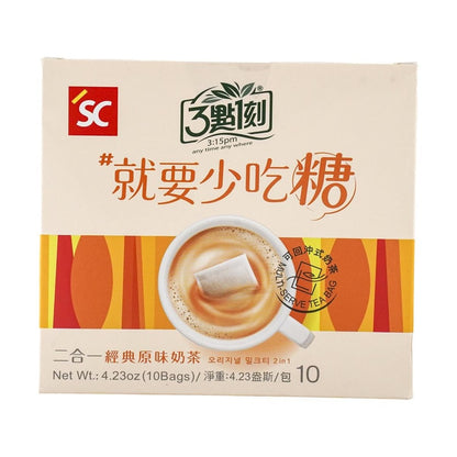 3:15PM Milk Tea 10Bags - 台湾三点一刻 少糖二合一经典原味奶茶 10包入 120g