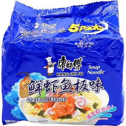 KSF Seafood Noodle Soup Instant Noodles 5pk - 康师傅方便面鲜虾鱼板味5连包