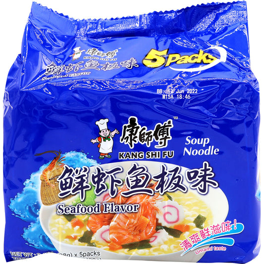 KSF Seafood Noodle Soup Instant Noodles 5pk - 康师傅方便面鲜虾鱼板味5连包