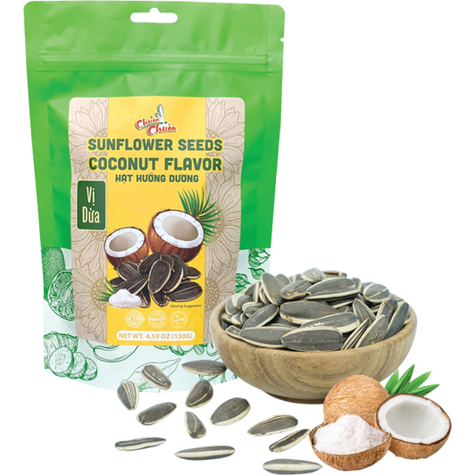 CHUON CHUON Sunflower Seeds Coconut Fl,4.58 oz - 越南CHUON CHUON 瓜子 葵花籽 椰子味 130g