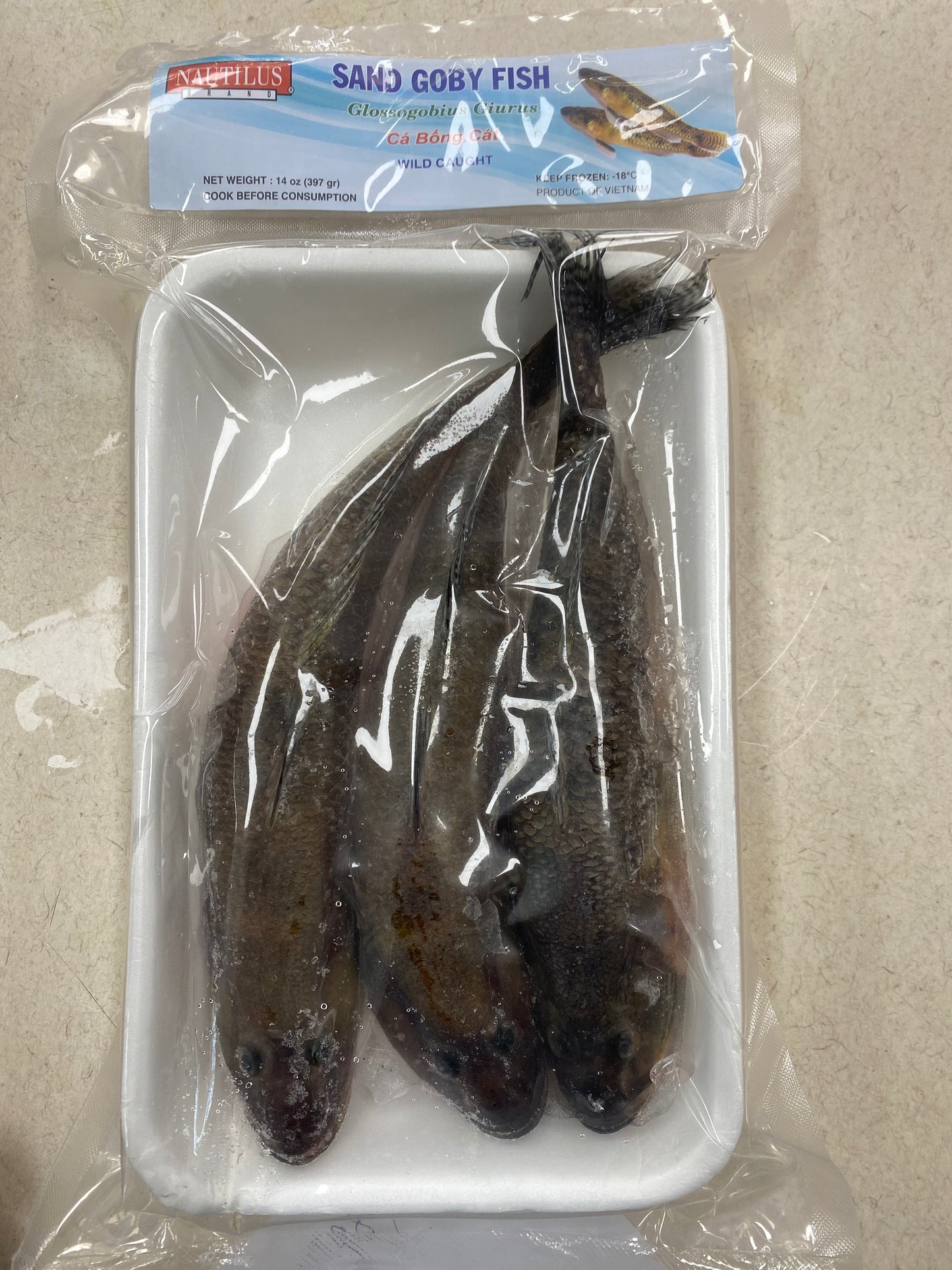 Nautilus Wild Sand Goby Fish Frozen 14 oz - 野生舌虾虎鱼（狗母鱼)