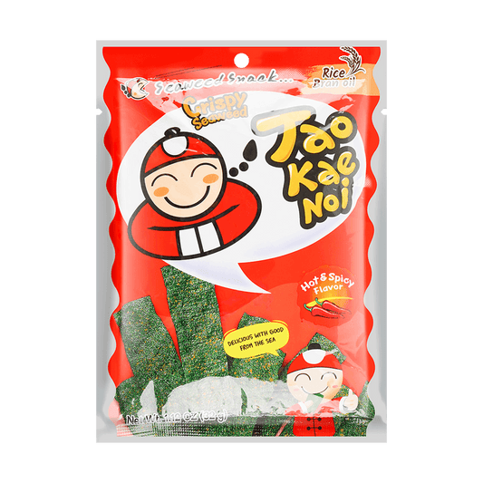 TAO KAE NOI Crispy Seaweed Hot &amp; Spicy Flavor 32g - 泰國TAO KAE NOI小頭目厚片脆海苔香辣味32g