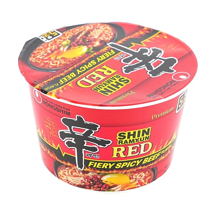 NONGSHIM Korean Spicy Shin Ramen - Instant Noodle Soup, Big Bowl, 4.12oz 4.12oz  - 韩国农心 辛拉面 方便面 红色系列 方便增量碗装 117g装）