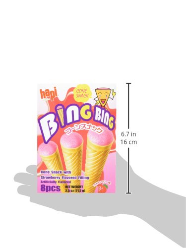 Hapi Bing Bing Cone Snack with Strawberry Flavored Filling, 2.5 Ounce - 草莓脆筒 71.2 g