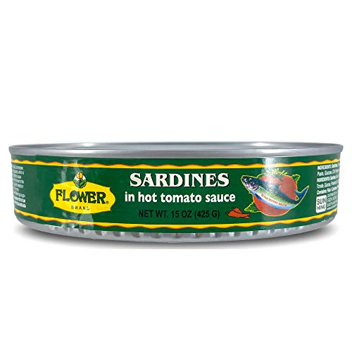 Flower Brand Moroccan Sardines Hot Tomato Sauce 15 oz - Flower 沙丁魚罐頭