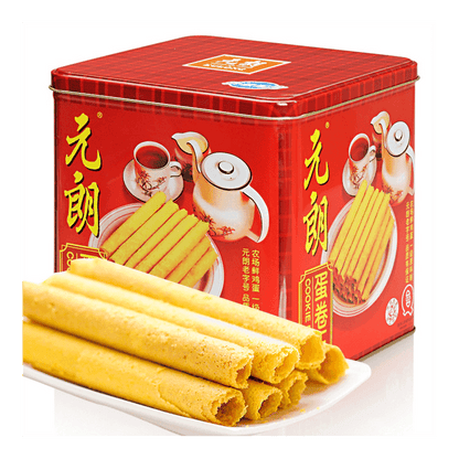 香港元朗 蛋卷王 原味 罐装 454g - EULONG Rolled Wafers - Crispy Cookie Tin, 16oz