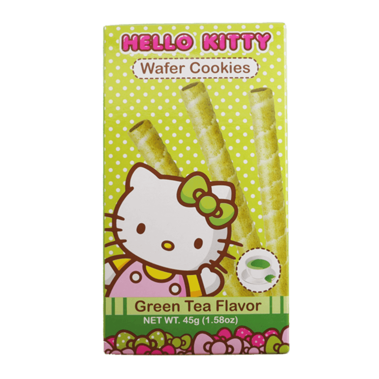 HELLO KITTY Wafer Cookies Green Tea Flavor 45g - HELLO KITTY 脆棒饼干 绿茶味 45g