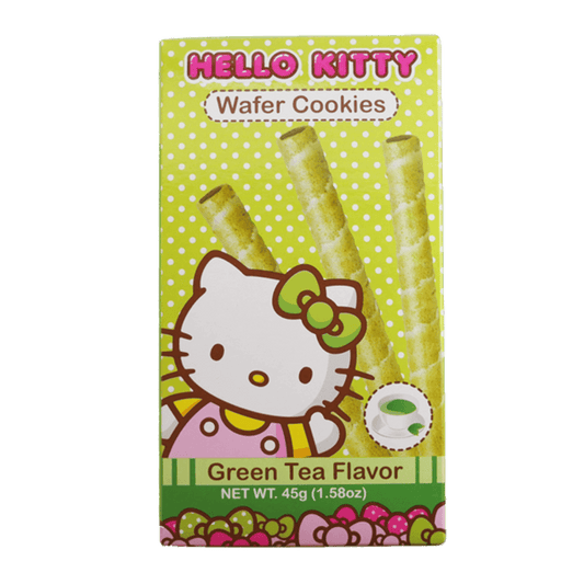 HELLO KITTY Wafer Cookies Green Tea Flavor 45g - HELLO KITTY 脆棒饼干 绿茶味 45g