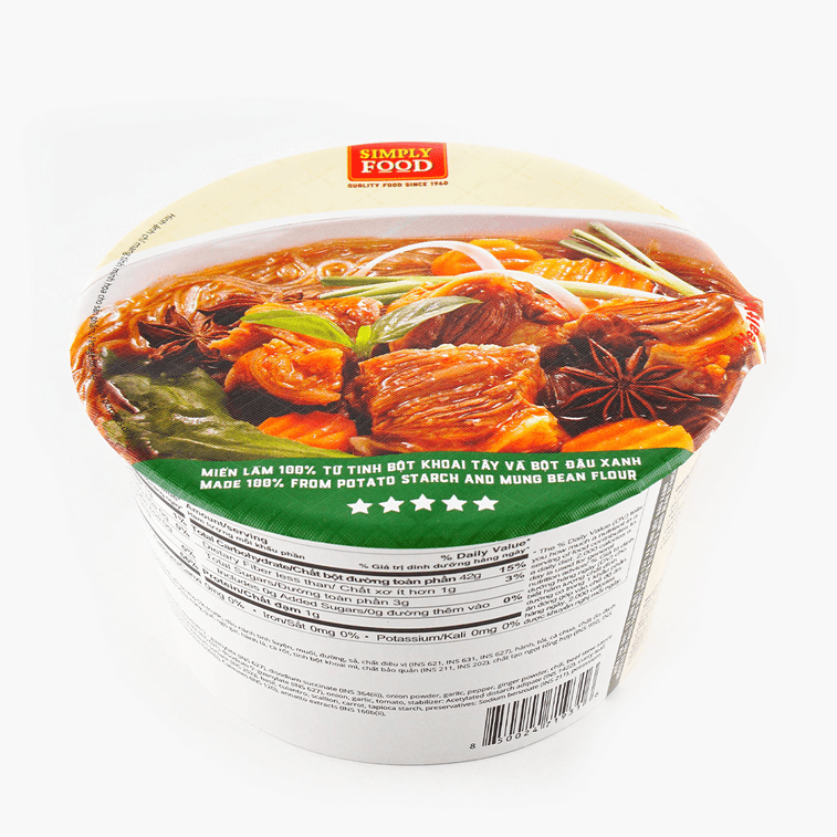 SIMPLY FOOD Beef Stew Vermicelli 55g - 越南SIMPLY FOOD 河粉湯即食米粉牛肉口味55g