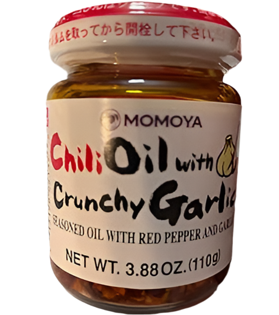 Momoya Chili Oil with Crunchy Garlic 3.88 oz