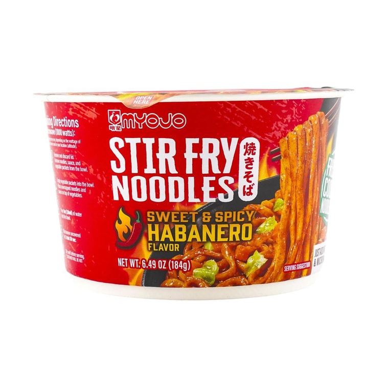 MYOJO Bowl Stir Fry Ramen Sweet&Spicy 6.49 oz - 日本 明星 甜辣酱汁炒面 碗装 184g