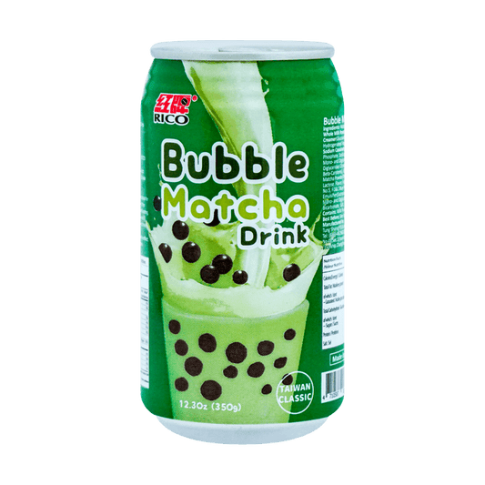 RICO Bubble Milk Tea Drink 12.3oz - 台灣RICO紅牌抹茶珍珠奶茶350ml