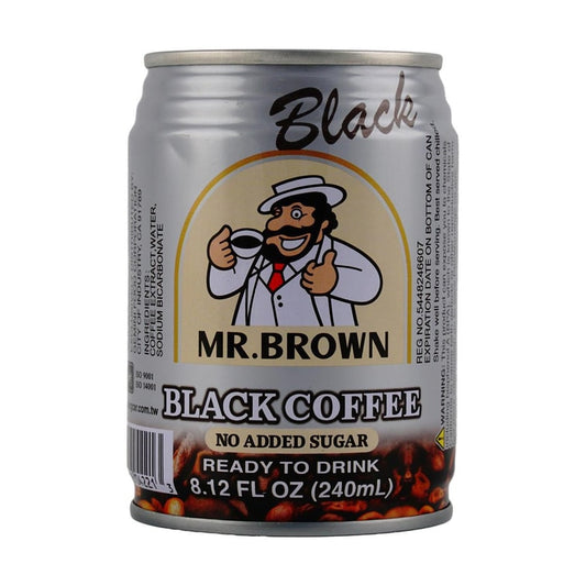 MR. BROWN Coffee No Added Sugar 240ml - 台湾伯朗 三合一咖啡  无糖黑咖啡 240ml