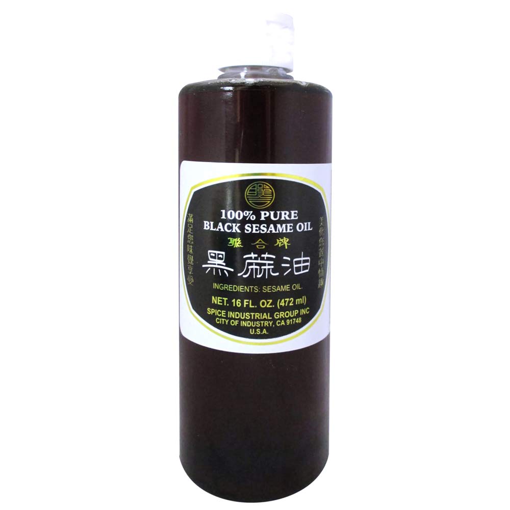 100% Pure Black Sesame Oil, 16 Ounce - 联合牌黑麻油