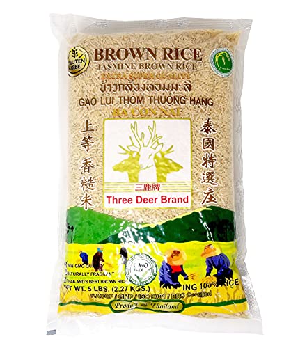 3 DEER BRAND THAI BROWN JASMINE RICE 5 lb - 三鹿牌泰國糙米 5磅