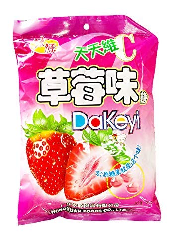 Hongyuan Dakeyi Strawberry Flavoured Hard Candy 350g - 宏源 水果硬糖-草莓味