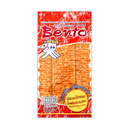 BENTO Dried Squid Thai Curry Flavor 18g - 泰国BENTO 秘制湿鱿鱼干 咖喱辣味 18g