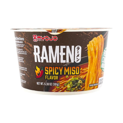 MYOJO Bowl Stir Fry Ramen Spicy Miso 6.49 oz - 日本 明星  辣味噌拉面 碗装 184g