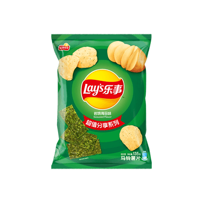 Lay's Potato Chips Japanese Seaweed Flavor - 乐事薯片 岩烧海苔味 135g