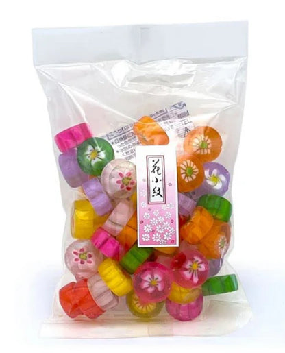 Taiki Hana-komon Traditional Japanese Hard Candy 5.28 oz(150g) Floral Design - 日本糖果