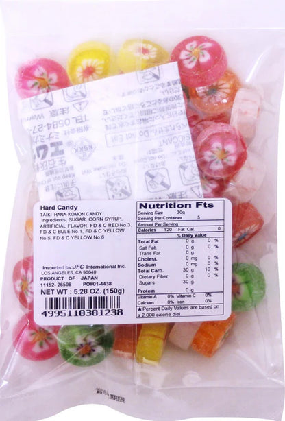 Taiki Hana-komon Traditional Japanese Hard Candy 5.28 oz(150g) Floral Design - 日本糖果