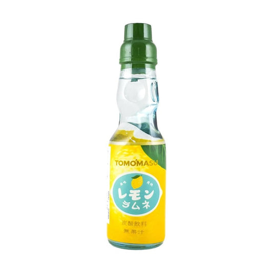 Tomomasu Lemon Ramune 6.76 fl oz - 日本彈珠汽水碳酸飲料檸檬口味200ml