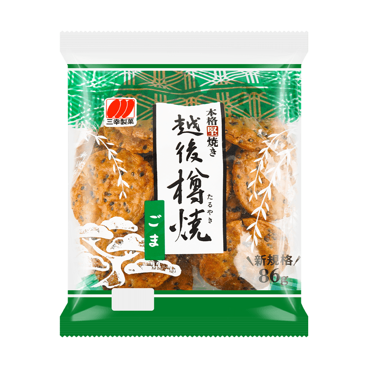 SANKO SEIKA Fish-Shaped Cake with Sesame Flavor 86g - 日本SANKOSEIKA三幸製果硬米果零食芝麻味86g