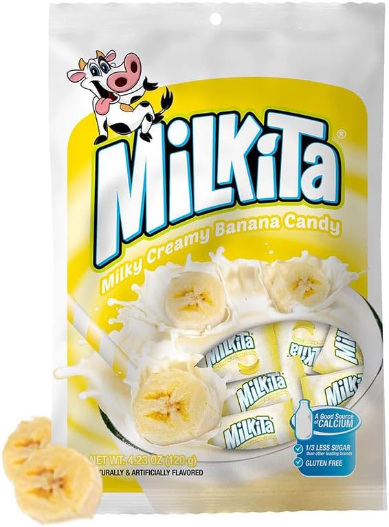 Milkita Creamy Chewy Candy Banana 3.52oz - MILKITA 浓厚奶糖 香蕉味 100g